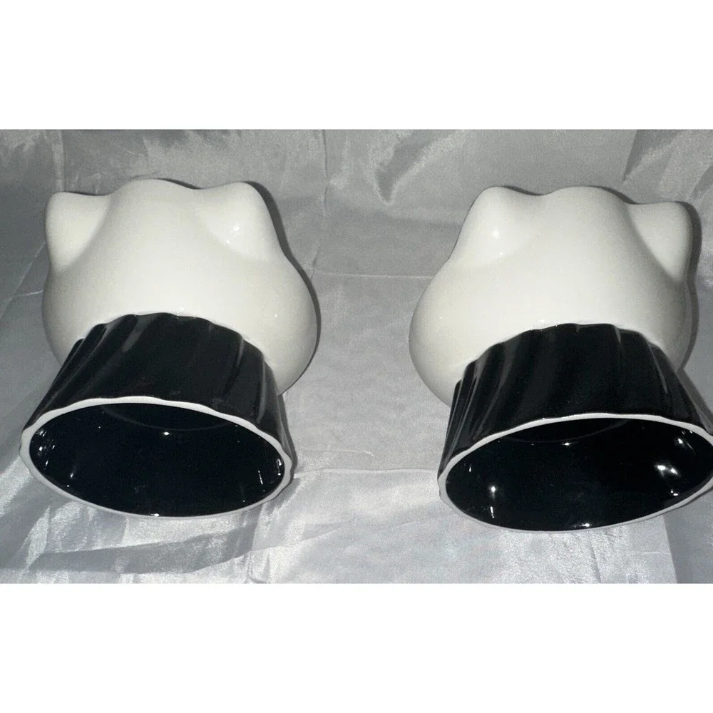 Porcelain Cat Food Bowls Feeding Skid Water Bowls High Snack Bowl Tilted Raised